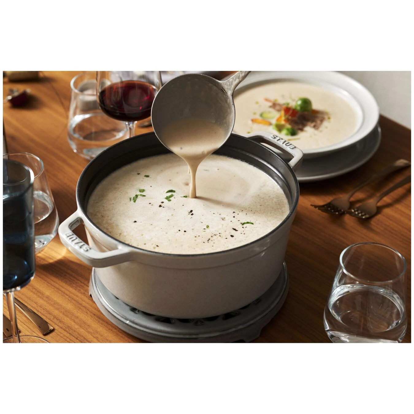 Staub Cocotte Rotonda - 28 Cm, Tartufo Bianco - immagine 5
