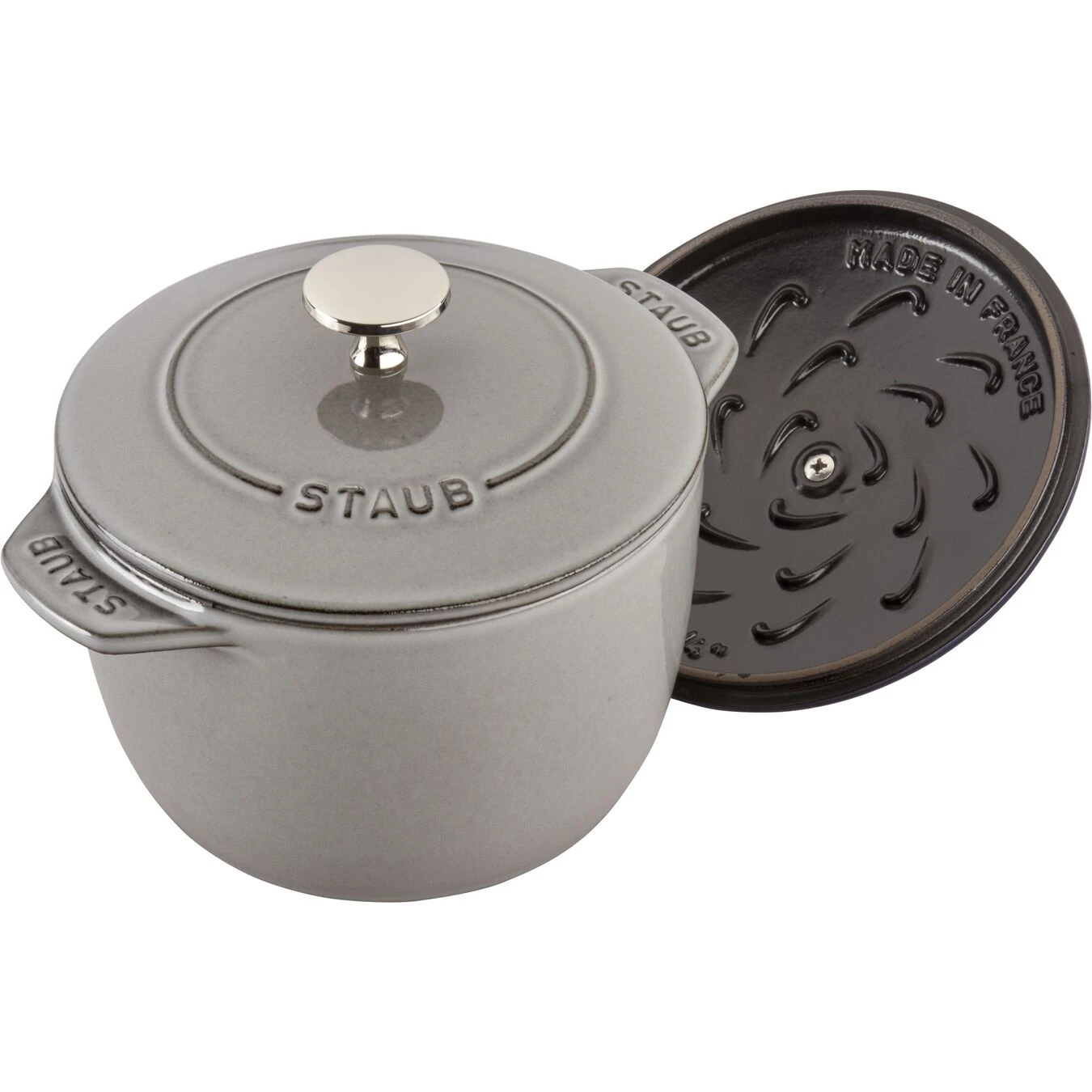 Staub Cocotte Per Riso 16 Cm, Rotondo, Grigio Grafite, Ghisa - immagine 3
