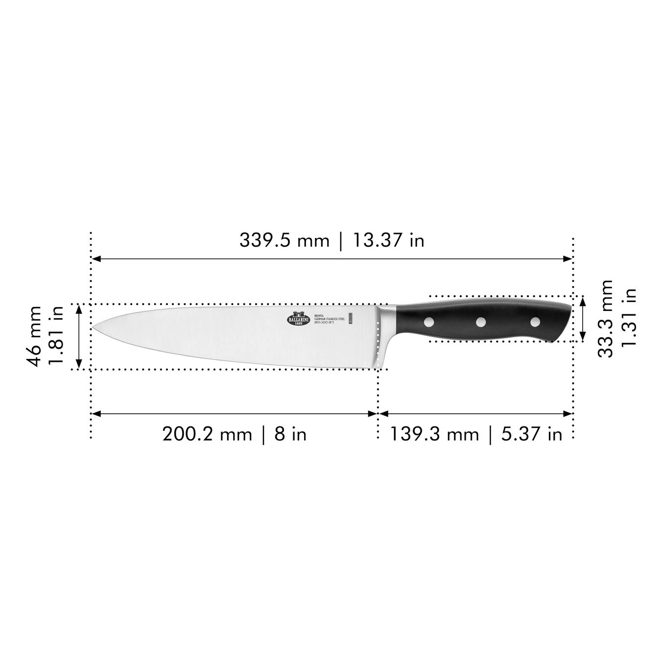 Ballarini Coltello Da Cuoco Liscio - 20 Cm - immagine 5