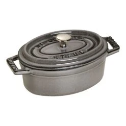Staub Mini Cocotte Ovale - 11 Cm, Grigio Grafite
