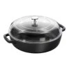 Staub Tegame Con Coperchio In Vetro Rotondo - 28 Cm, Nero