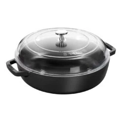 Staub Tegame Con Coperchio In Vetro Rotondo - 28 Cm, Nero