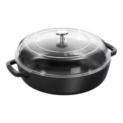 Staub Tegame Con Coperchio In Vetro Rotondo - 24 Cm, Nero