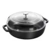 Staub Tegame Con Coperchio In Vetro Rotondo - 26 Cm, Nero
