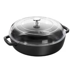 Staub Tegame Con Coperchio In Vetro Rotondo - 26 Cm, Nero