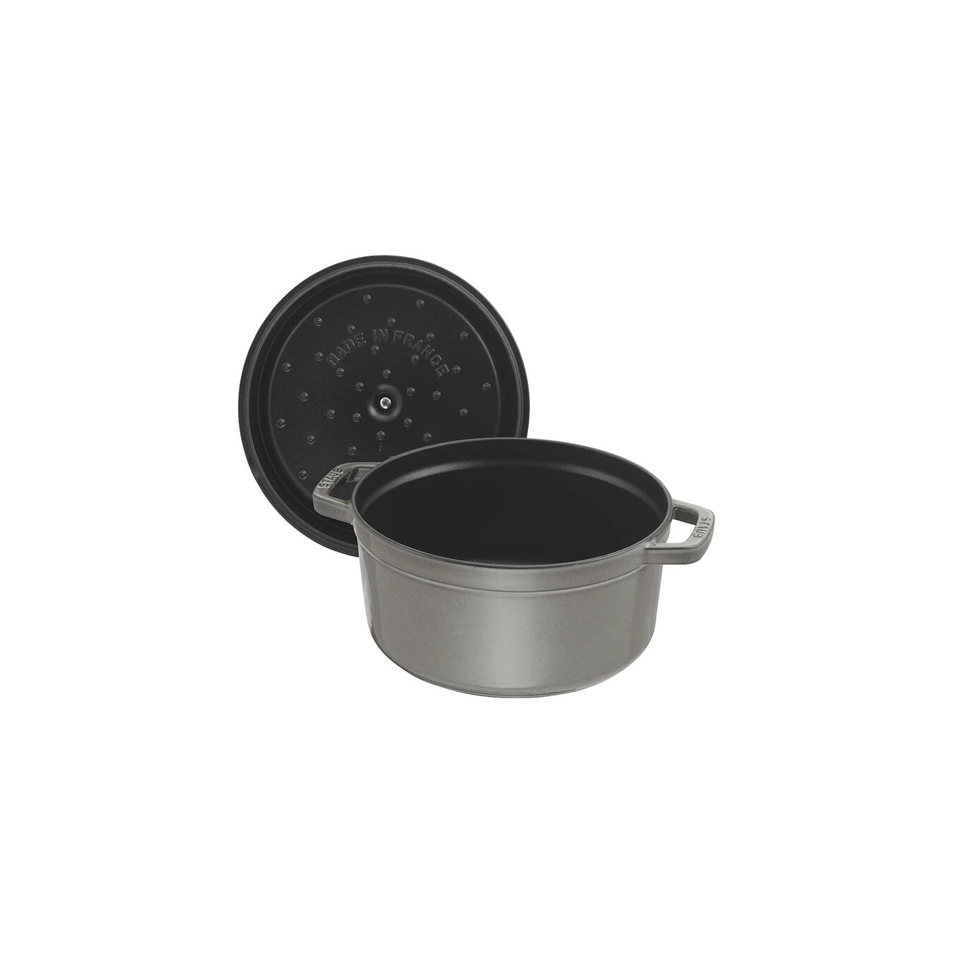 Staub Cocotte Rotonda - 26 Cm, Colore Grigio Grafite - immagine 3
