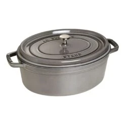 Staub Cocotte Ovale - 33 Cm, Colore Grigio Grafite