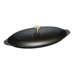 Staub Pirofila Con Coperchio Ovale - 31 Cm, Nero