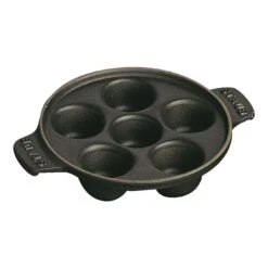 Staub Piatto Per Lumache Rotondo - 14 Cm, Nero