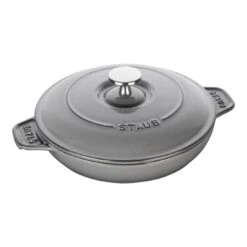 Staub Pirofila Con Coperchio Rotonda - 20 Cm, Grigio Grafite