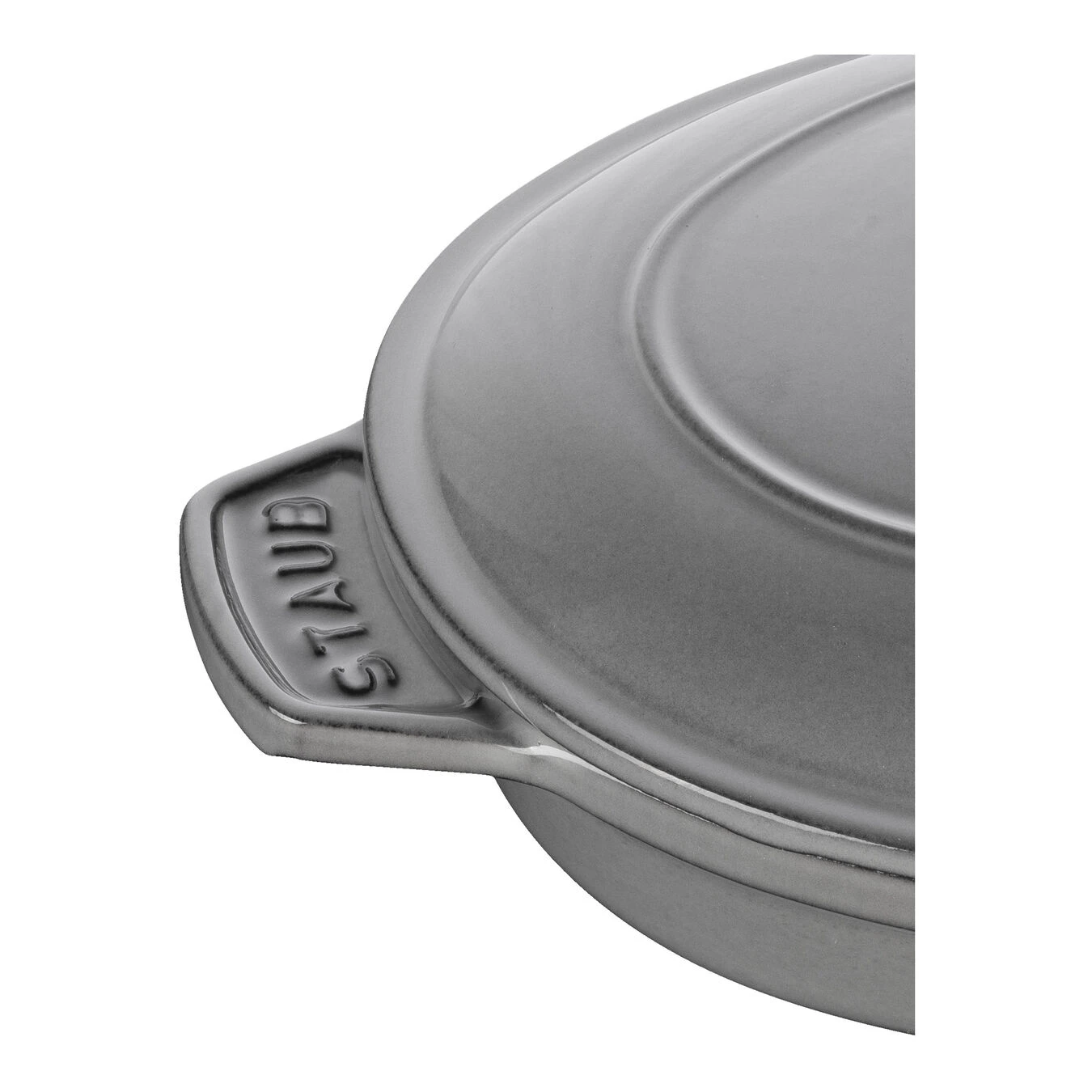 Staub Pirofila Con Coperchio Ovale - 23 Cm, Grigio Grafite - immagine 3