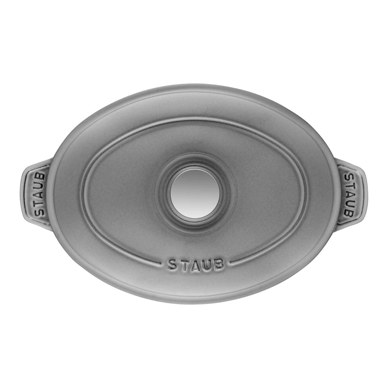 Staub Pirofila Con Coperchio Ovale - 23 Cm, Grigio Grafite - immagine 2