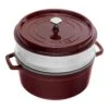 Staub Cocotte Con Cestello A Vapore Rotonda - 26 Cm, Granatina