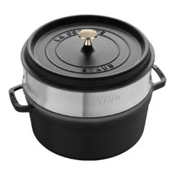 Staub Cocotte Con Cestello A Vapore Rotonda - 26 Cm, Nero