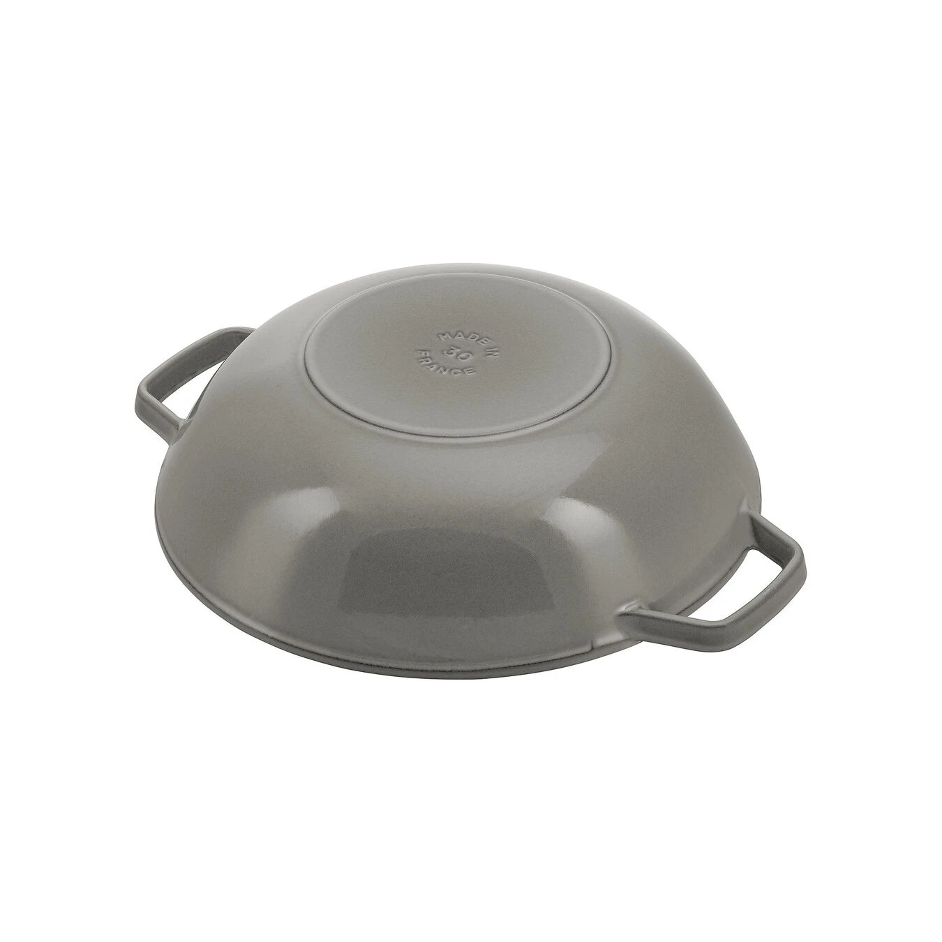 Staub Wok Con Coperchio In Vetro Rotondo - 30 Cm, Grigio Grafite - immagine 2