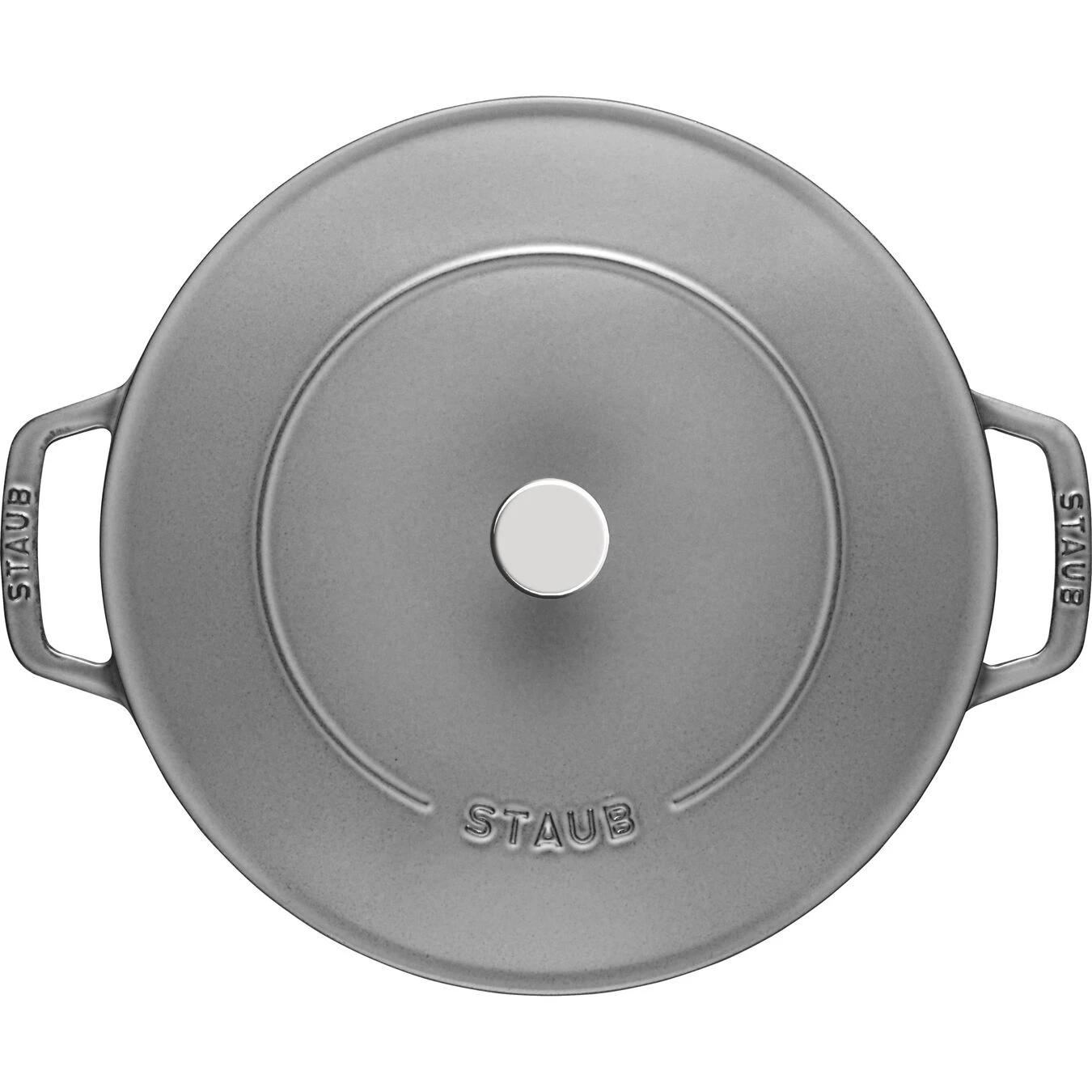 Staub Tegame Chistera Rotondo - 24 Cm, Grigio Grafite - immagine 6