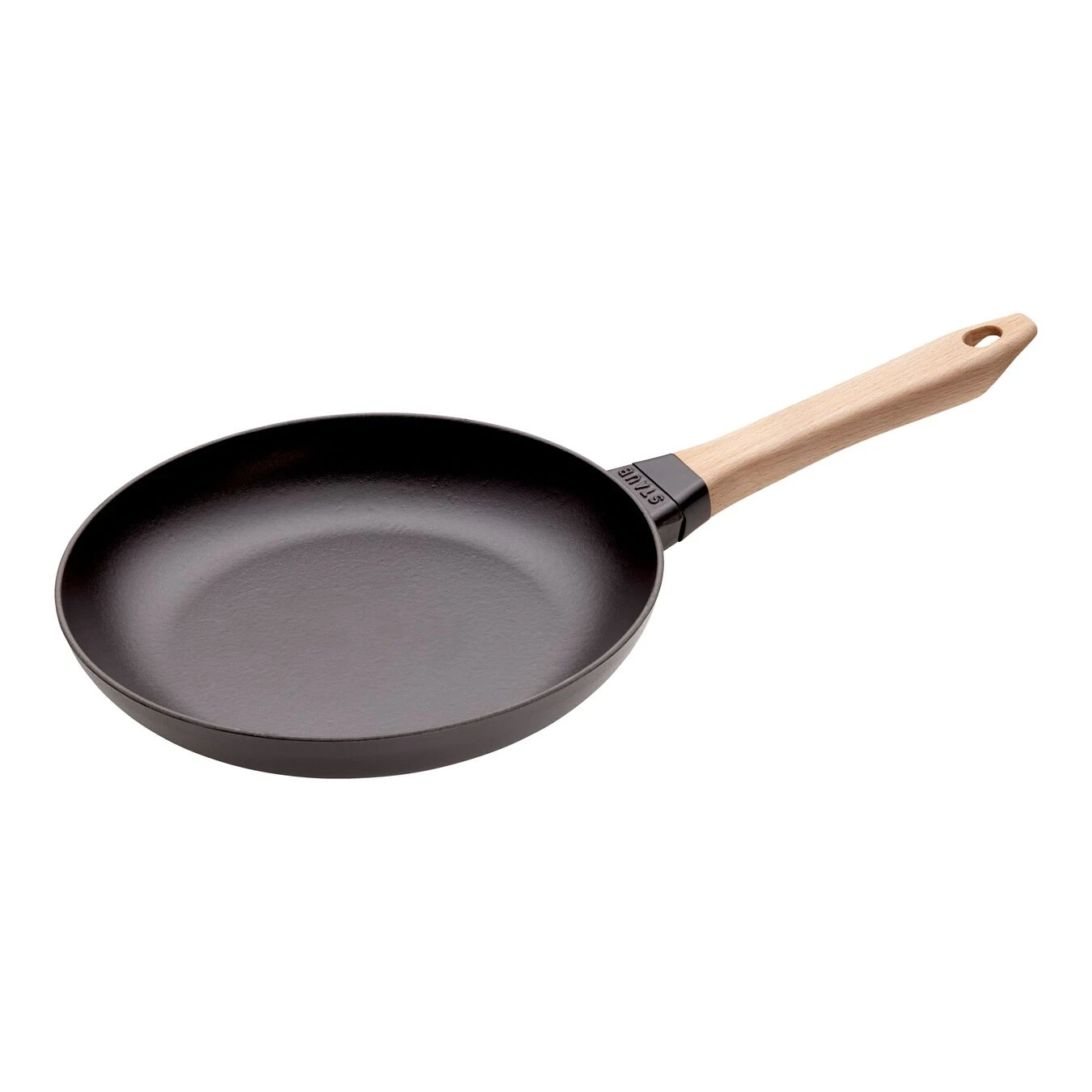 Staub Padella Con Manico In Legno - 26 Cm, Ghisa, Black Matt