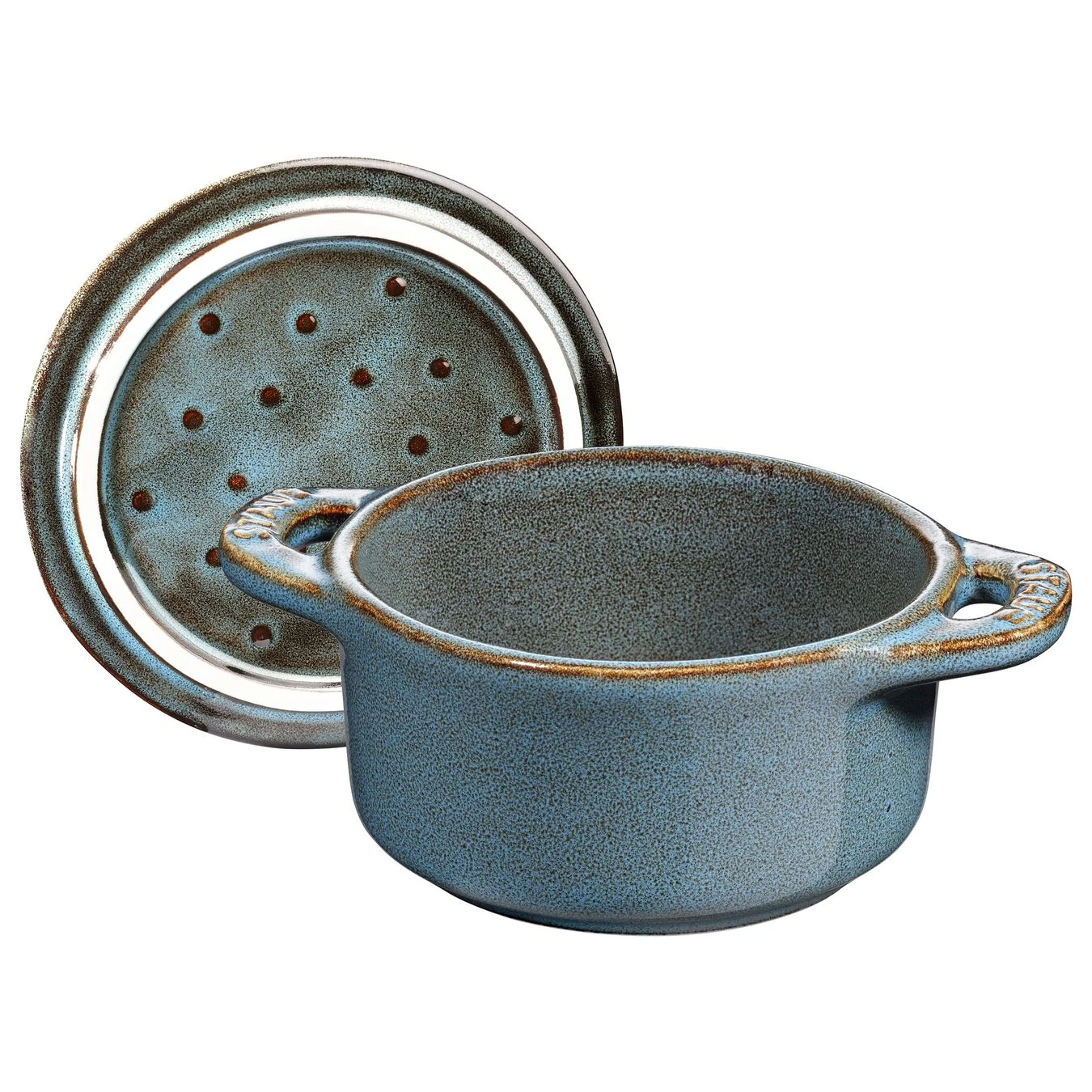 Staub Mini Cocotte Rotonda - 10 Cm, Turchese Antico - immagine 2