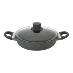 Ballarini Tegame Con Coperchio In Vetro - 24 Cm, Alluminio, Granitium Extreme