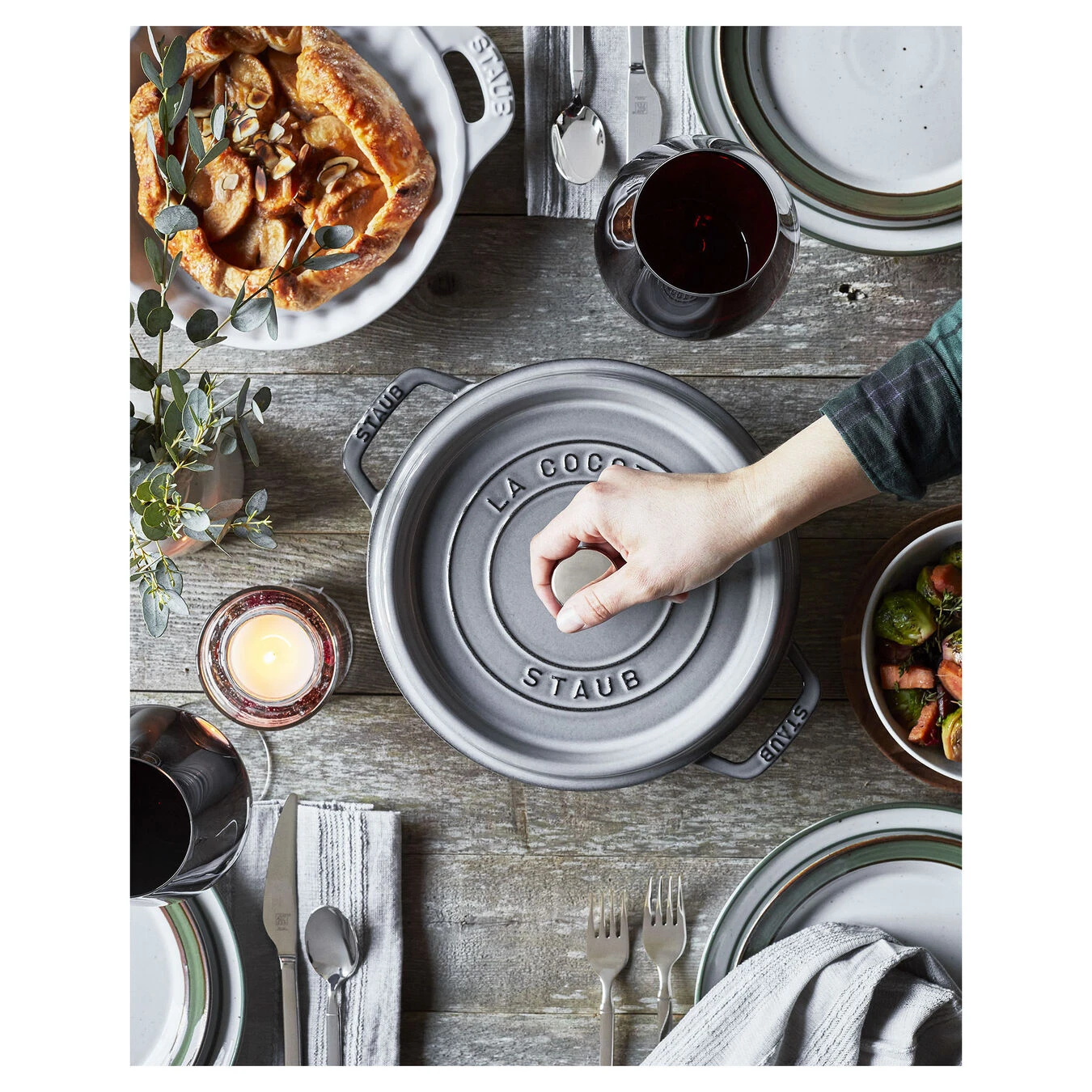 Staub Cocotte Rotonda - 24 Cm, Colore Grigio Grafite - immagine 4