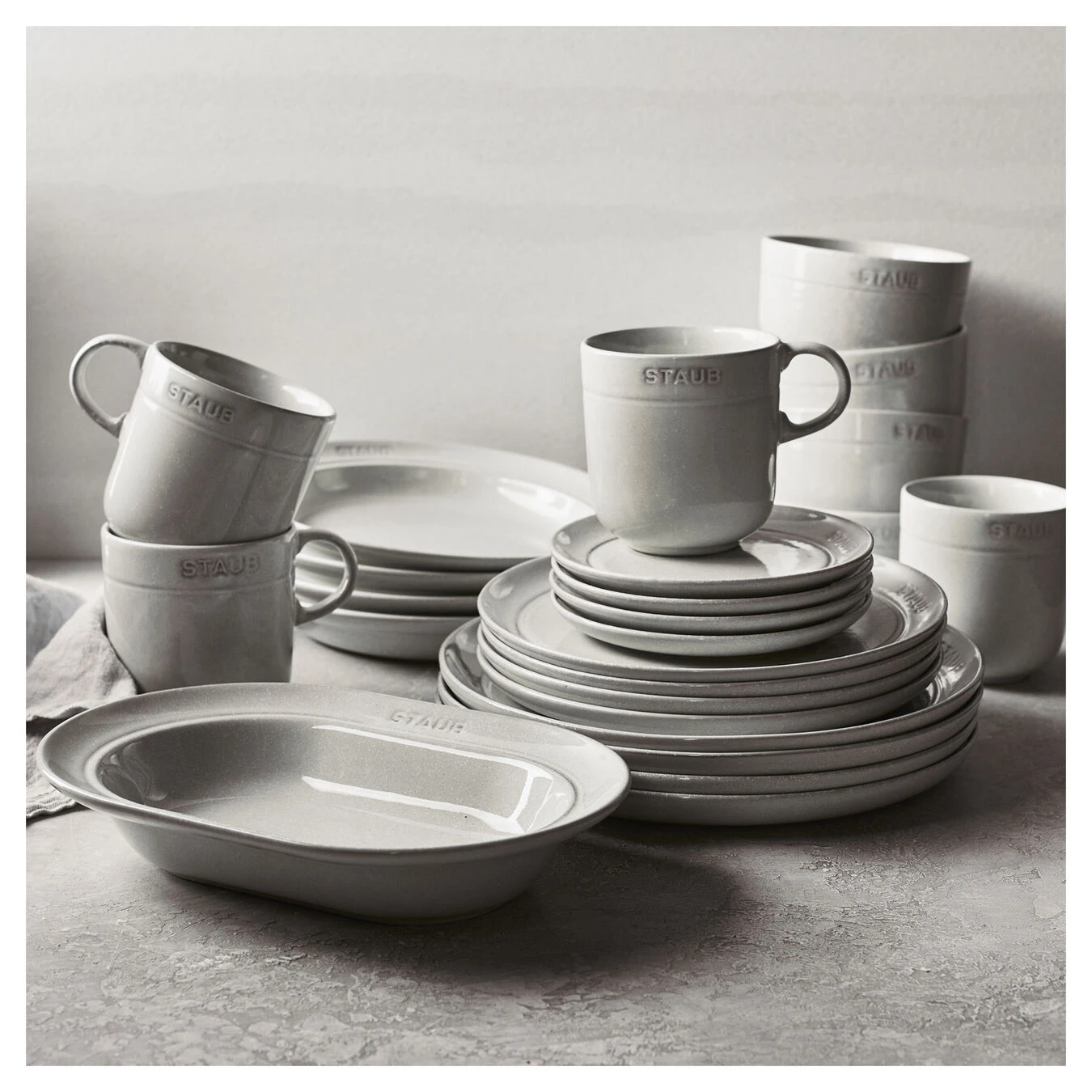 Staub Piatto Ovale - 25 Cm, Tartufo Bianco - immagine 5