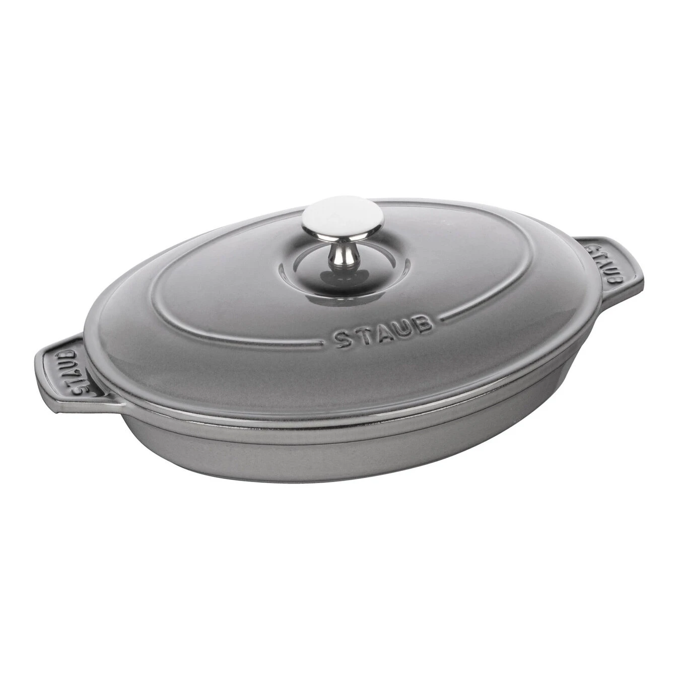 Staub Pirofila Con Coperchio Ovale - 23 Cm, Grigio Grafite